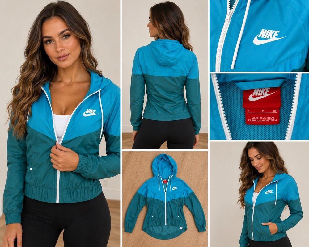 Nike Windrunner Jacket Blue/Teal Colorway With Mesh Liner Size S